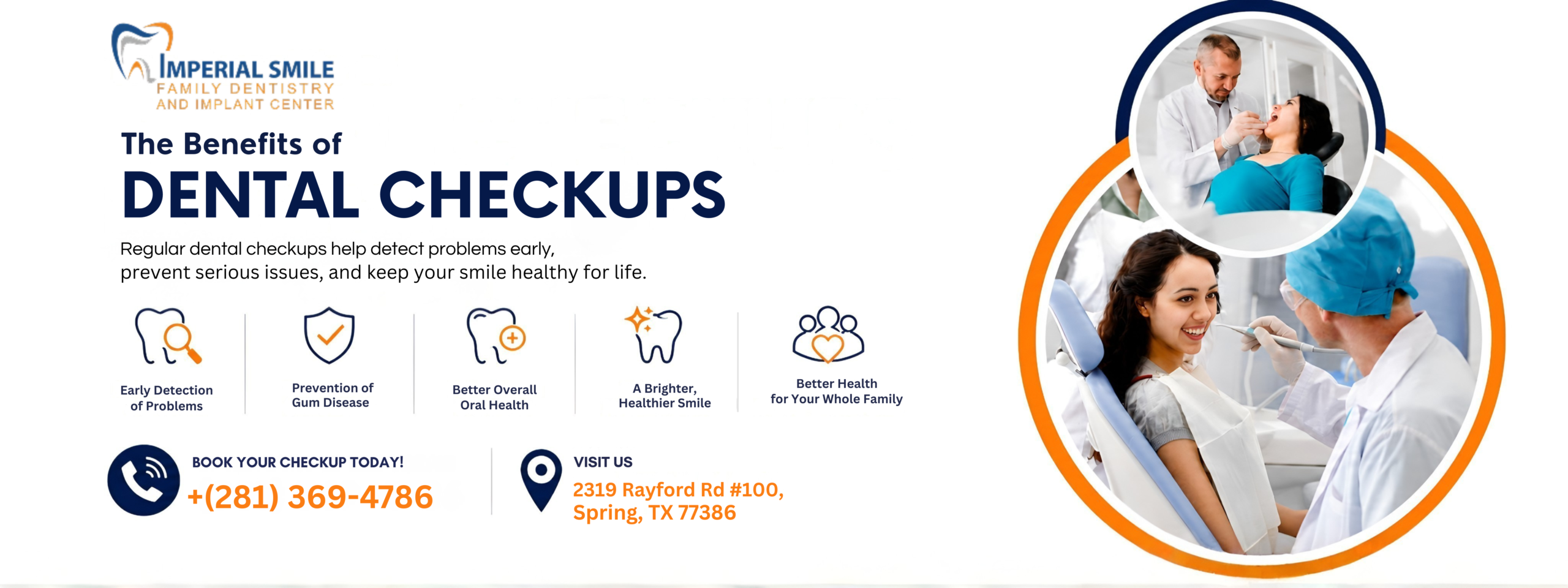 BOOK YOUR CHECKUP TODAY! +(281) 369-4786 (1) Imperial Smile Family Dentistry